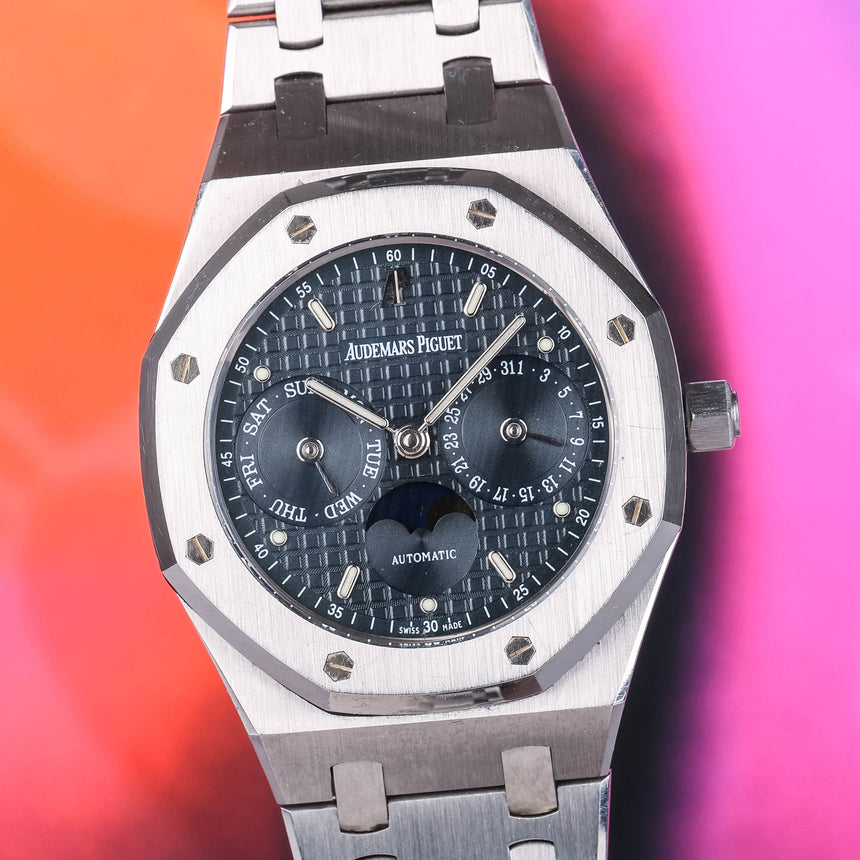 2004 AP Royal Oak calendar Blue Dial ref: 25594st FULL SET & Super Qual !