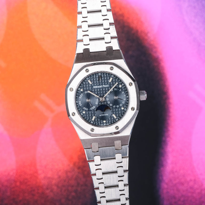 2004 AP Royal Oak calendar Blue Dial ref: 25594st FULL SET & Super Qual !