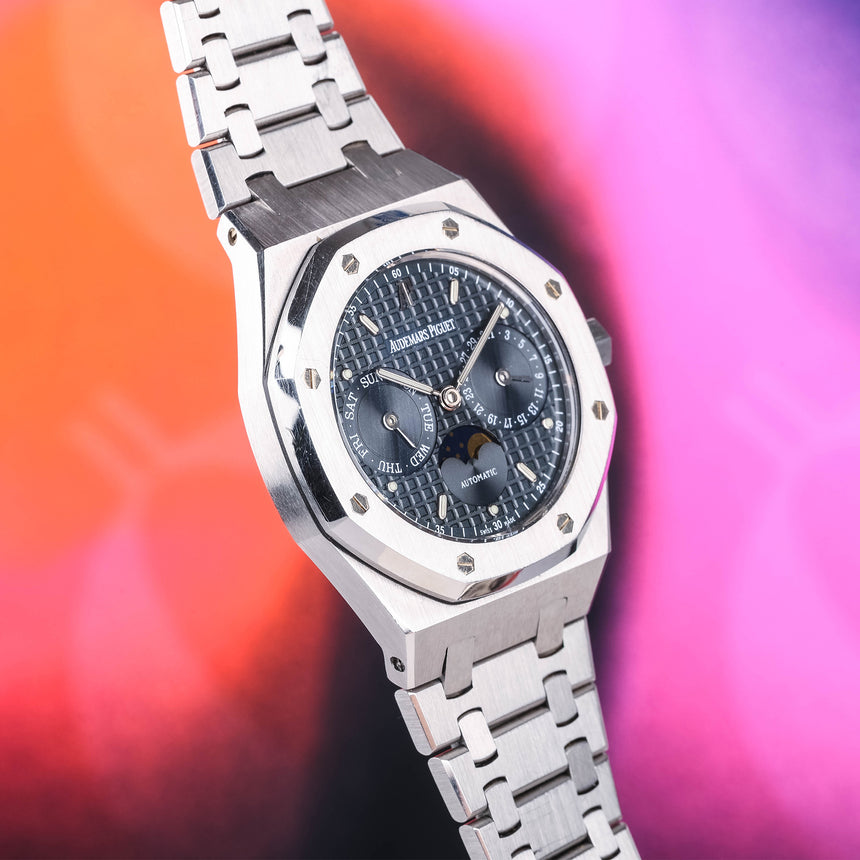 2004 AP Royal Oak calendar Blue Dial ref: 25594st FULL SET & Super Qual !
