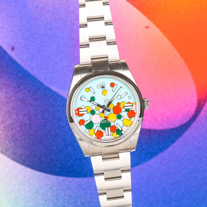 2024 Rolex Oyster perpetual 41mm ref: 124300, Celebration dial NEW STICKERS Full Set