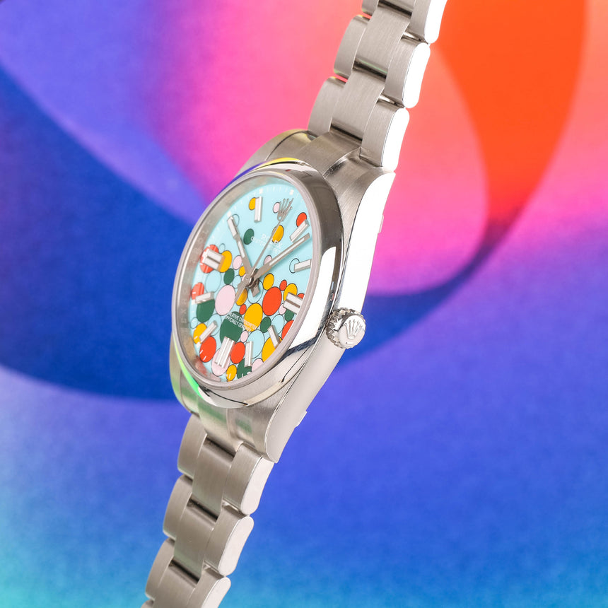 2024 Rolex Oyster perpetual 41mm ref: 124300, Celebration dial NEW STICKERS Full Set