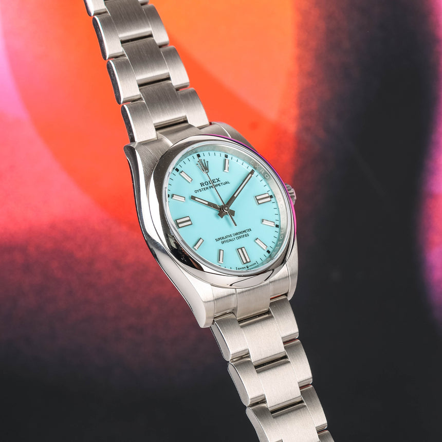 2026 Rolex Oyster perpetual turquoise "Tiffany" dial Ref: 126000  NEW, UNWORN Full Set