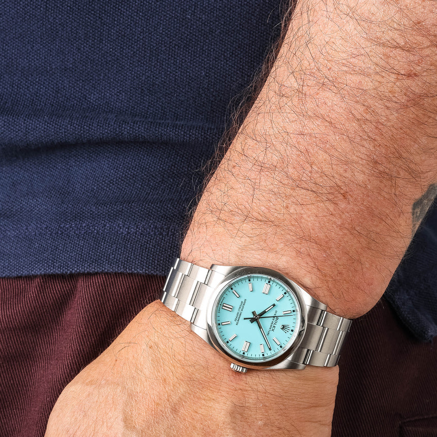 2026 Rolex Oyster perpetual turquoise "Tiffany" dial Ref: 126000  NEW, UNWORN Full Set