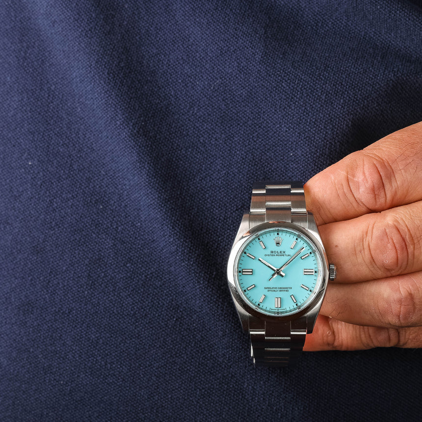 2026 Rolex Oyster perpetual turquoise "Tiffany" dial Ref: 126000  NEW, UNWORN Full Set