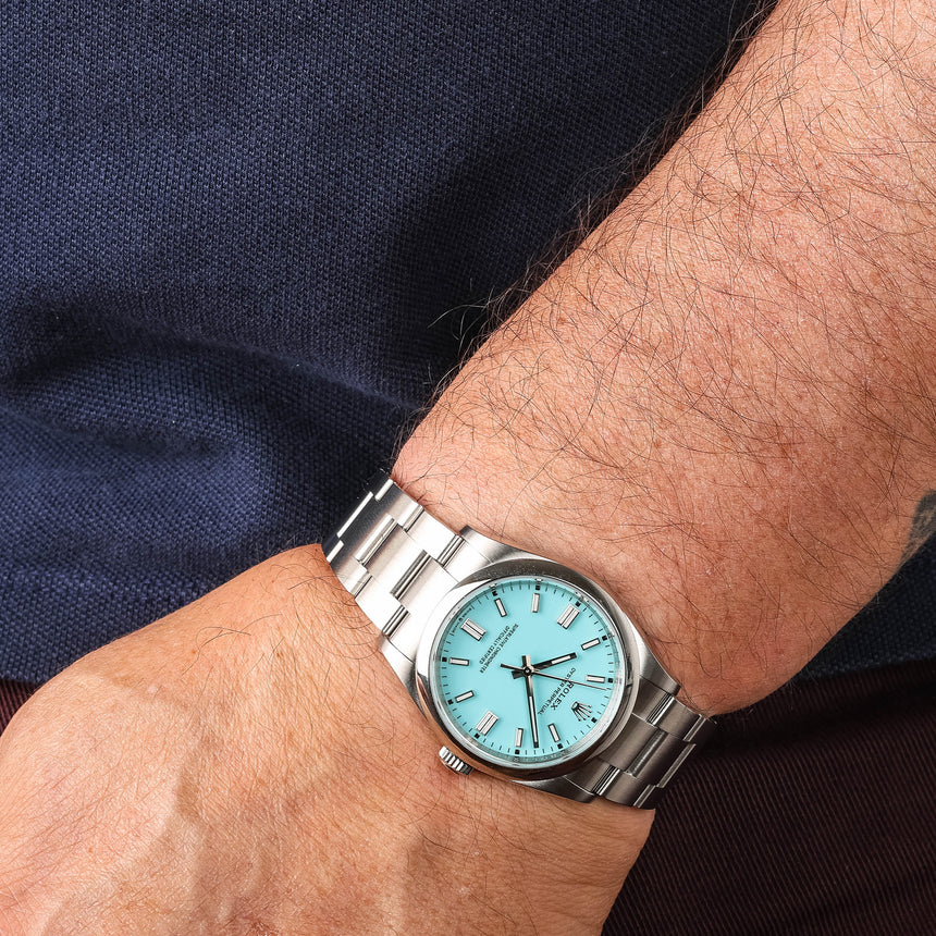 2026 Rolex Oyster perpetual turquoise "Tiffany" dial Ref: 126000  NEW, UNWORN Full Set