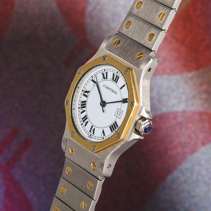 1990 (circa) Cartier Octogonal Santos reference 2966: Gorgeous full set, from the very first owner