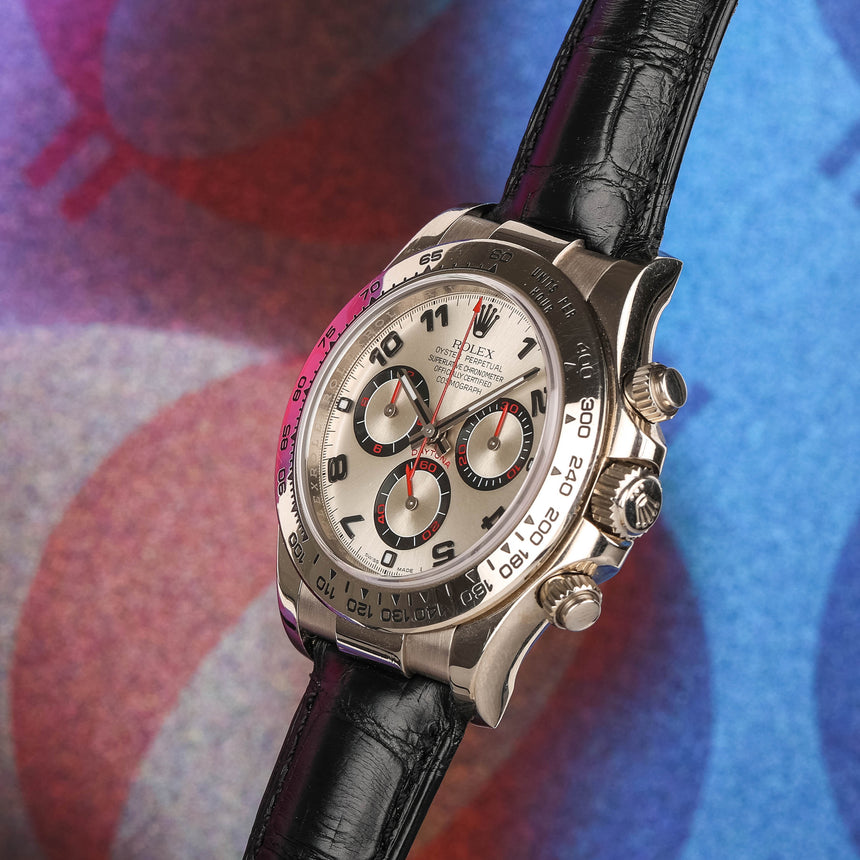 2015 Rolex Daytona in white gold, reference 116519, opalin racing dial, full set