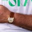 1940 Circa Rolex Bubbleback Ovettone in GOLD Ref: 5030 Crazy dial & original Bracelet