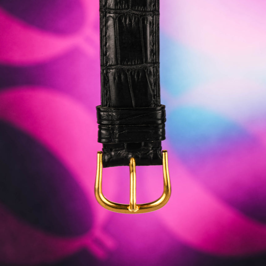1980 (Circa) Piaget in Yellow Gold with Factory Onyx dial ref : 9067 Gorgeous !