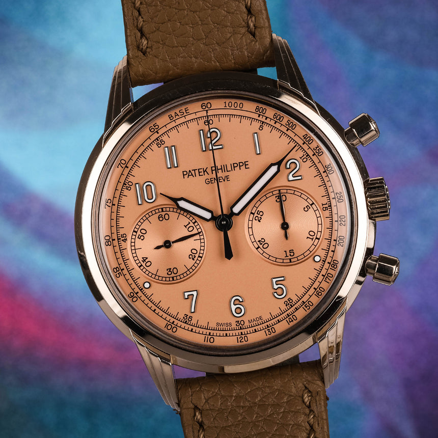 2022 Patek Philippe Complications Chronograph in White Gold Salmon Dial Ref: 5172G-010 Full set & Full Patek Service