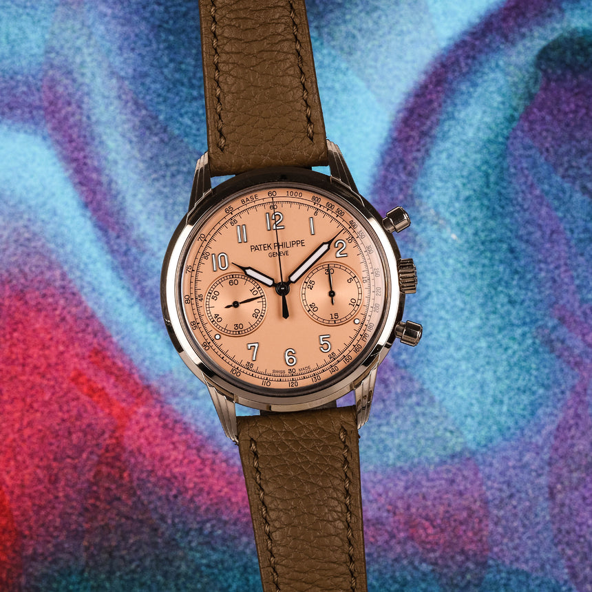 2022 Patek Philippe Complications Chronograph in White Gold Salmon Dial Ref: 5172G-010 Full set & Full Patek Service