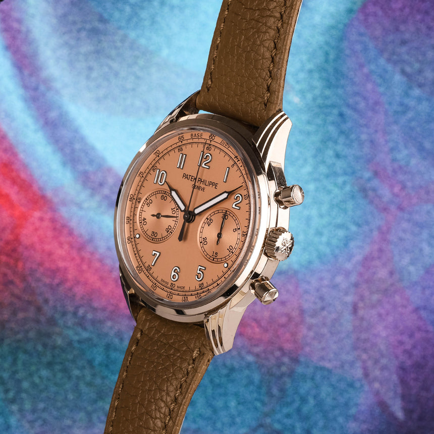 2022 Patek Philippe Complications Chronograph in White Gold Salmon Dial Ref: 5172G-010 Full set & Full Patek Service