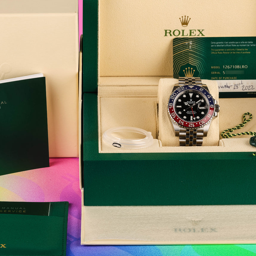 2022 Rolex GMT Master Pepsi ref: 126710BLRO Full Set Like New