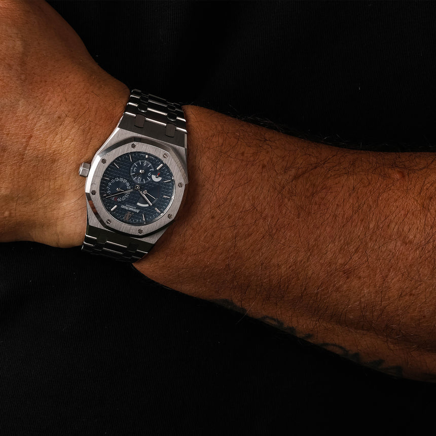 2009 Audemars Piguet Royal Oak Dual Time Blue dial ref: 26120st Boxes & Extract & AP Service !