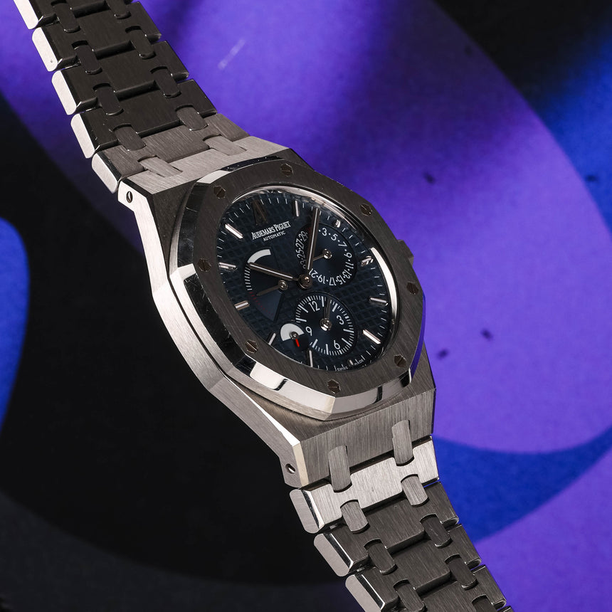 2009 Audemars Piguet Royal Oak Dual Time Blue dial ref: 26120st Boxes & Extract & AP Service !