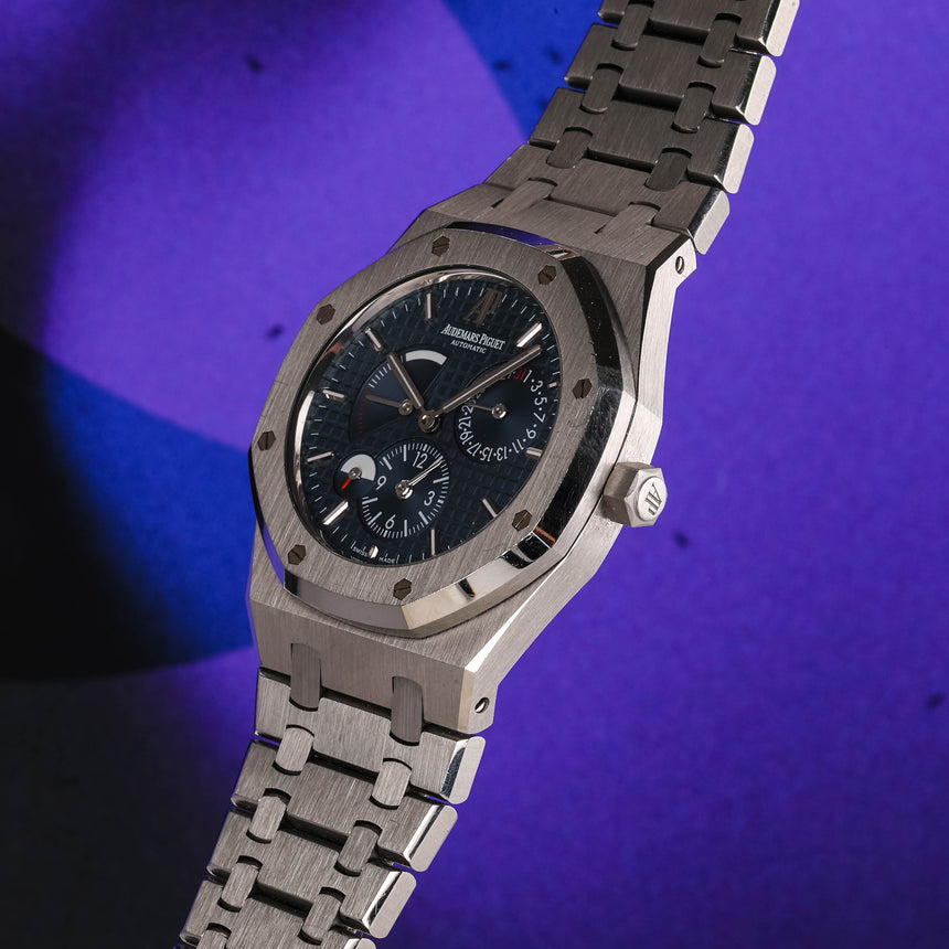 2009 Audemars Piguet Royal Oak Dual Time Blue dial ref: 26120st Boxes & Extract & AP Service !