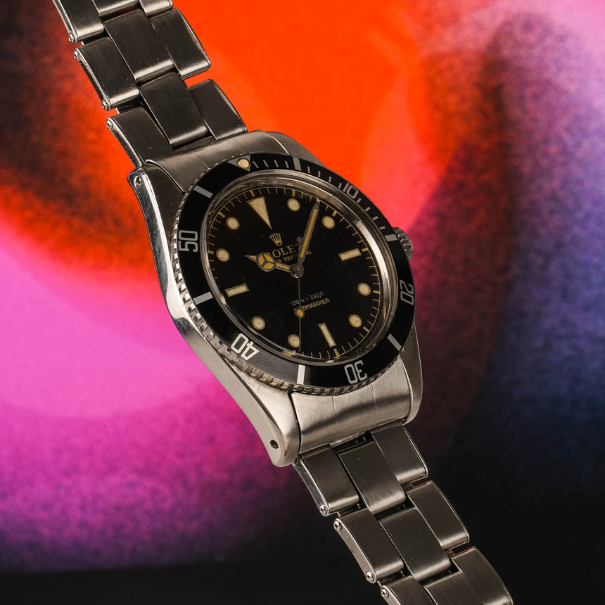 1958 Rolex Submariner Exclamation point, ref: 5508 small crown Tropical