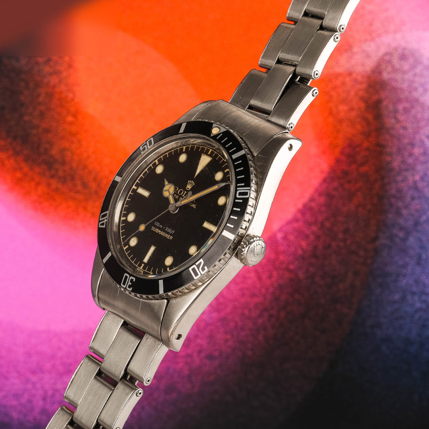 1958 Rolex Submariner Exclamation point, ref: 5508 small crown Tropical