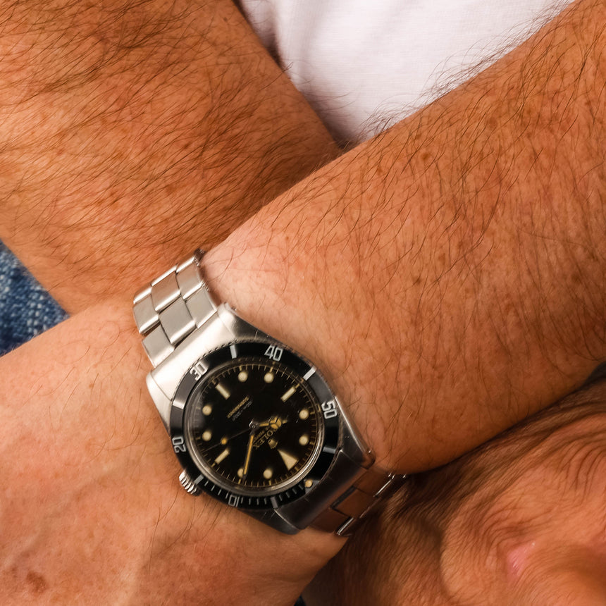 1958 Rolex Submariner Exclamation point, ref: 5508 small crown Tropical