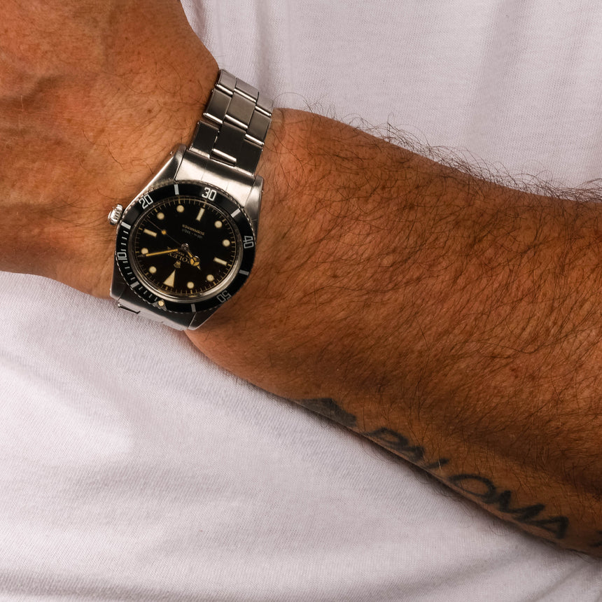 1958 Rolex Submariner Exclamation point, ref: 5508 small crown Tropical