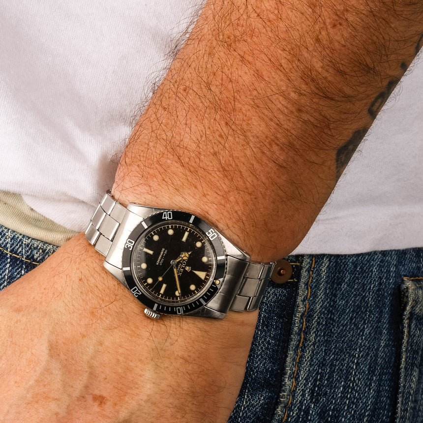 1958 Rolex Submariner Exclamation point, ref: 5508 small crown Tropical