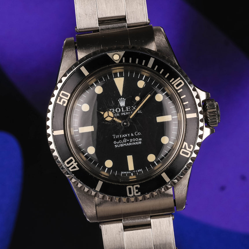 1972 (circa) Rolex Submariner reference 5513, retailed by Tiffany & Co: Very rare & box & papers