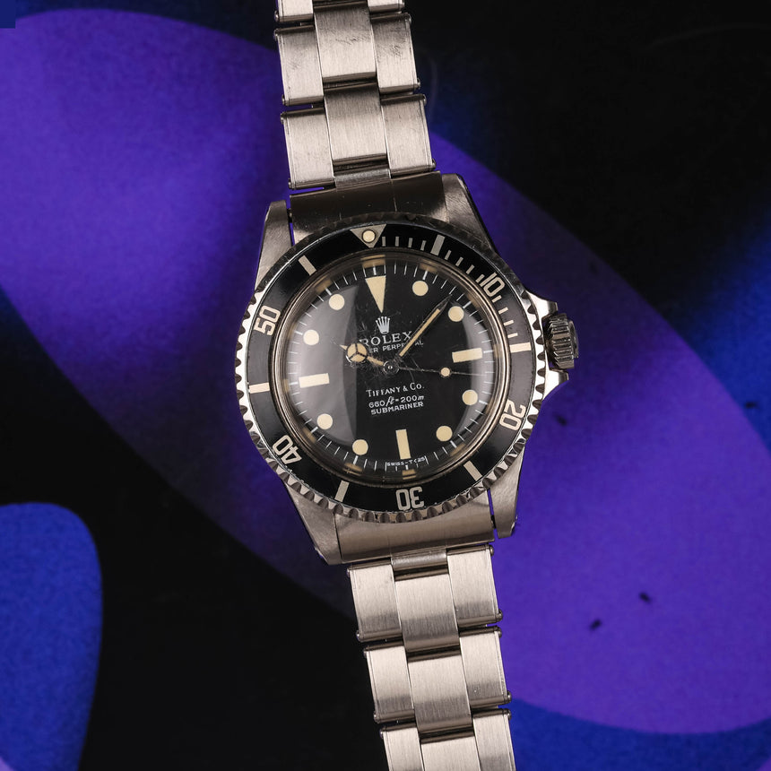 1972 (circa) Rolex Submariner reference 5513, retailed by Tiffany & Co: Very rare & box & papers