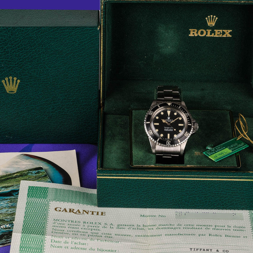 1972 (circa) Rolex Submariner reference 5513, retailed by Tiffany & Co: Very rare & box & papers