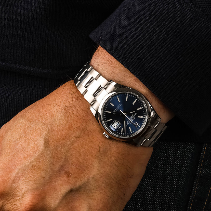 2026 Rolex Datejust blue Sunburst dial smooth bezel ref: 126200, Full set NEW STICKERS