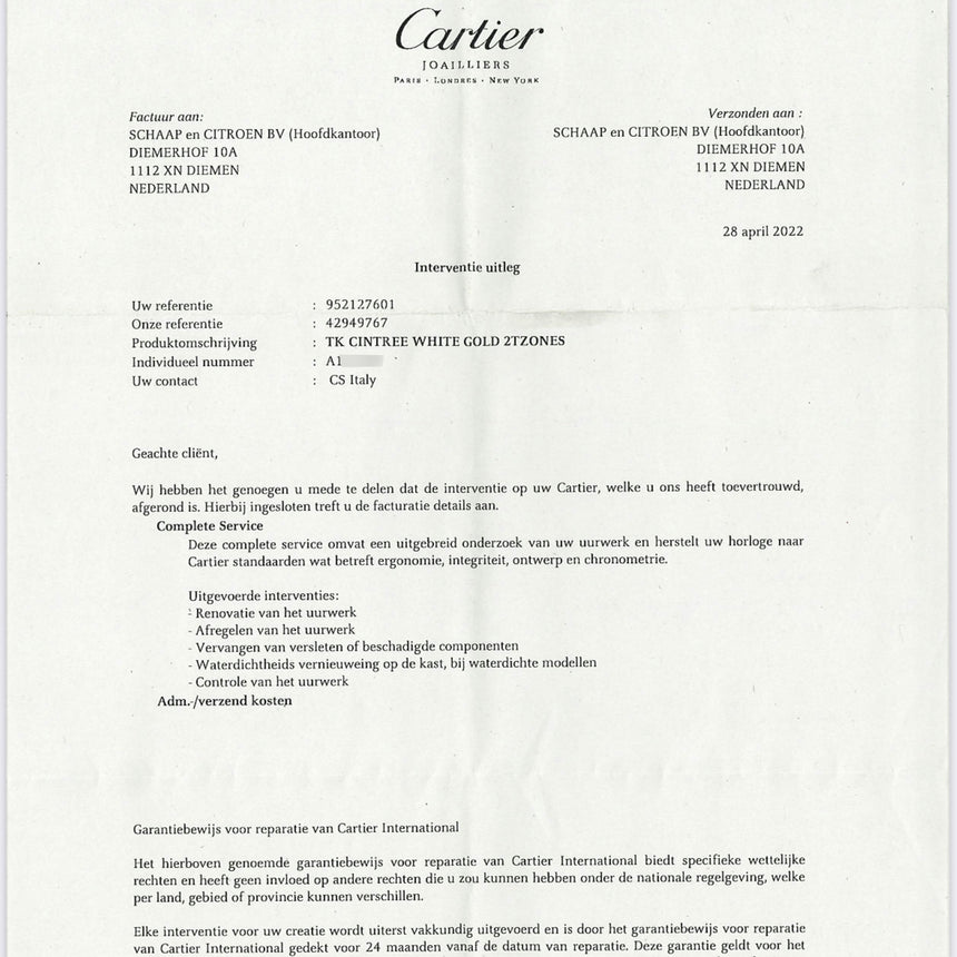 2000 (circa) Cartier Tank Dual time cintrée in white gold: Top conditions RARE