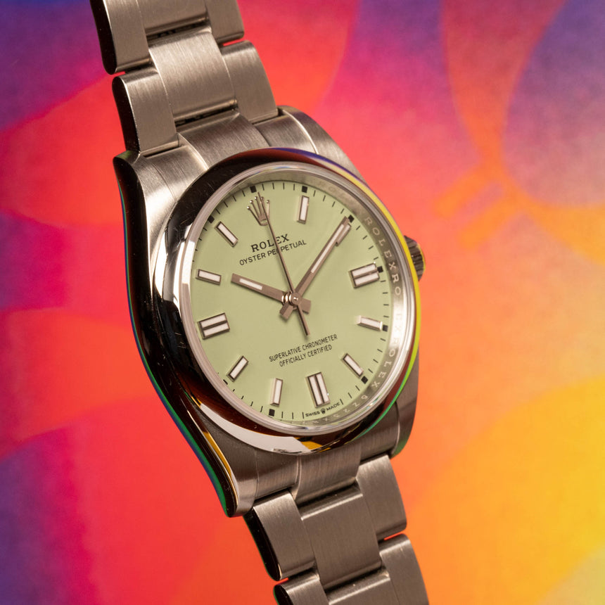 2025 (december) Rolex Oyster Perpetual, 36mm, reference 126000, green Pistachio dial: top conditions & full set