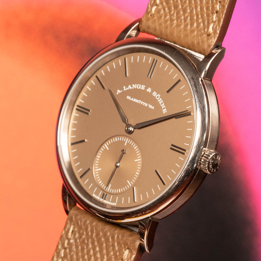 2020 A Lange und sohne ALS Saxonia special edition, tobacco-havana dial, Ginza BTQ special edition ref LSLS3803AM 380.044 : full set & rare
