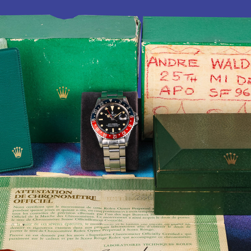 1969 Rolex GMT Master ref: 1675 Full Set UNPOLISHED, Super RARE Stunning !