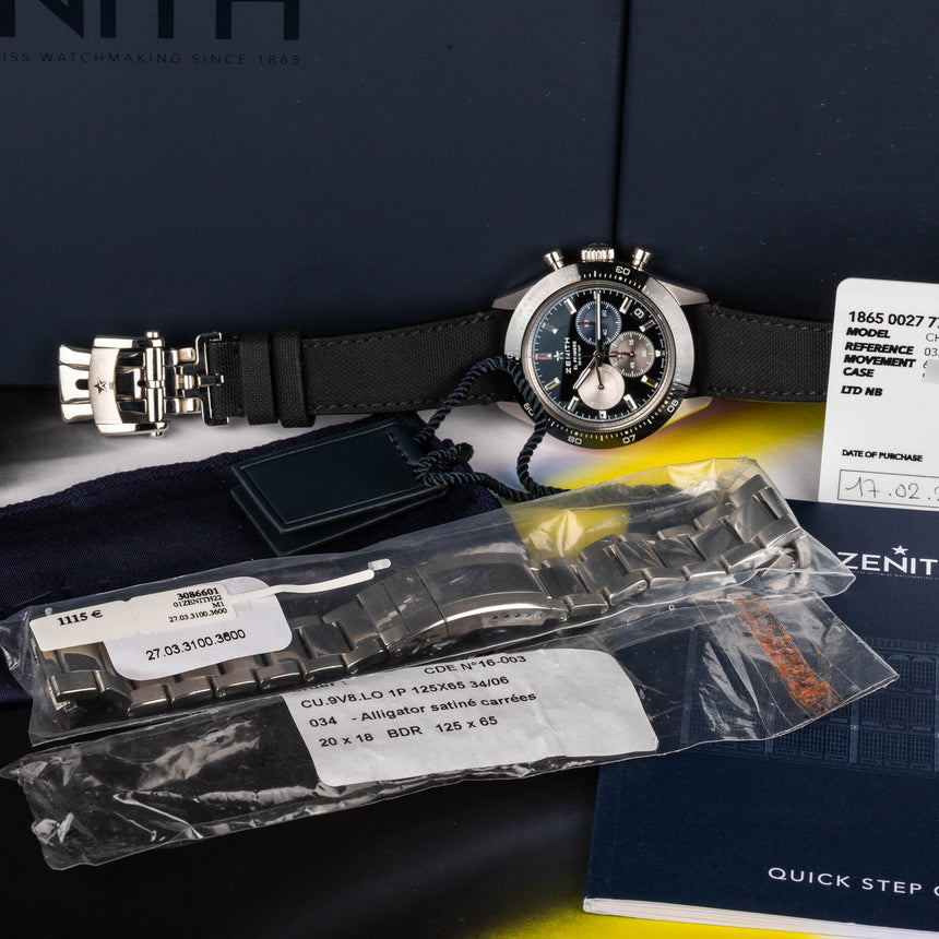 2022 Zenith Chronomaster Sport ref: 03.3100.3600/21.C822 Full Set & Mint