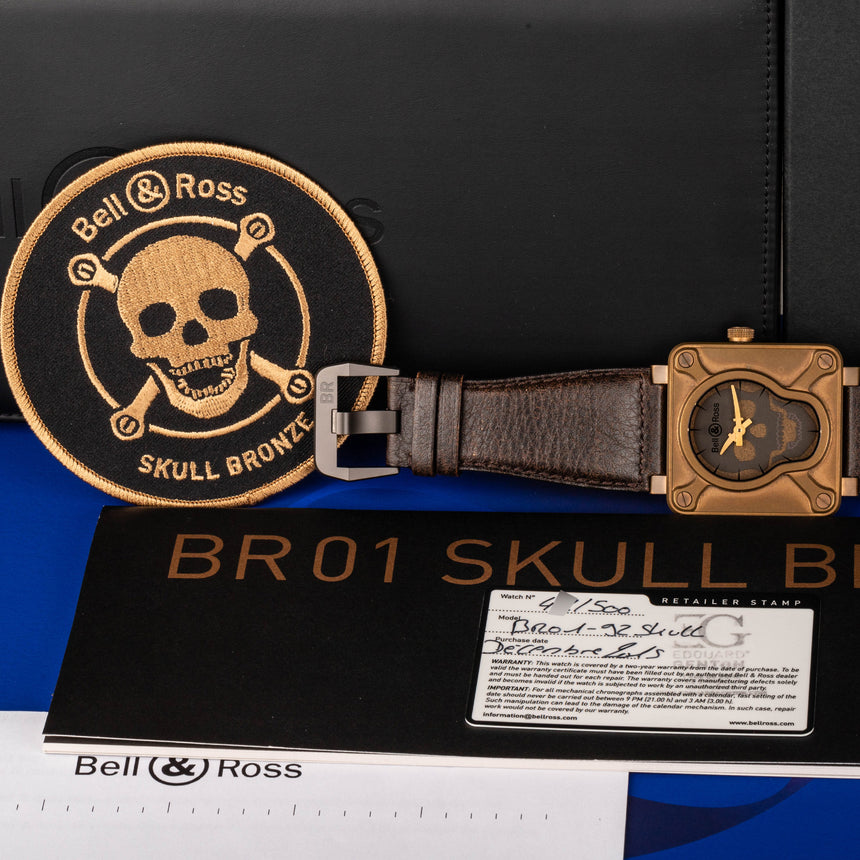 2015 Bell&Ross BR01/92 Skull Bronze: FULL SET & Like new