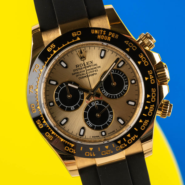 2018 Rolex Daytona YG Oysterflex ref 116518LN: 95% new & FULL SET