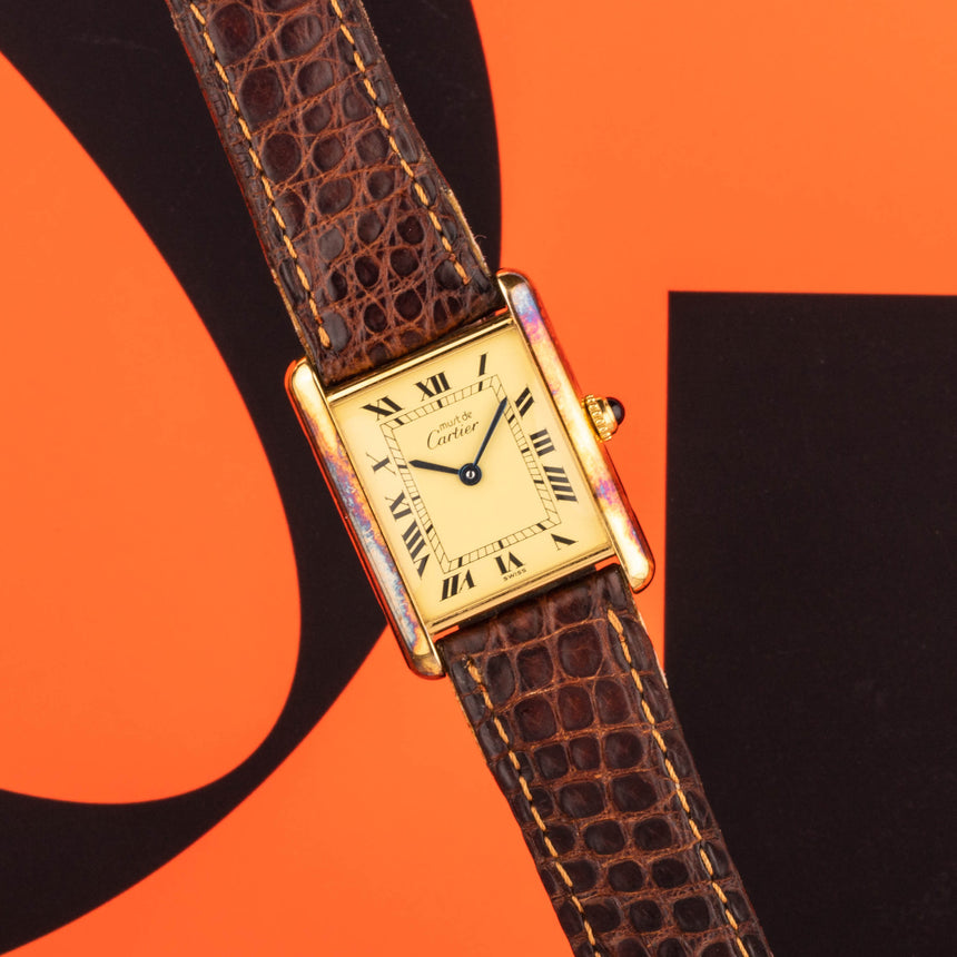 1995 Cartier Tank Must Vermeil FRANZ BECKENBAUER 50th anniversary: FULL SET & EXCLUSIVE