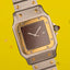 1990 (circa) Cartier steel & gold ref 2961 Santos: BURGUNDY DIAL