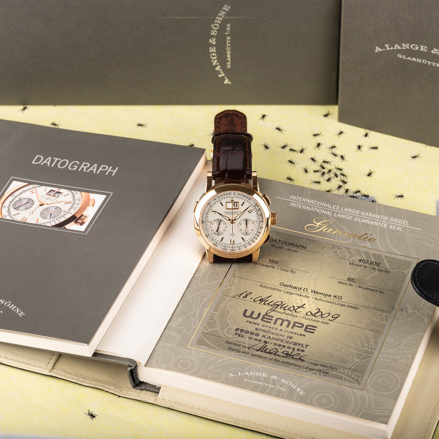 2009 A.Lange & Sohne Rose gold MK1 Datograph ref 403.032: Box and WEMPE papers