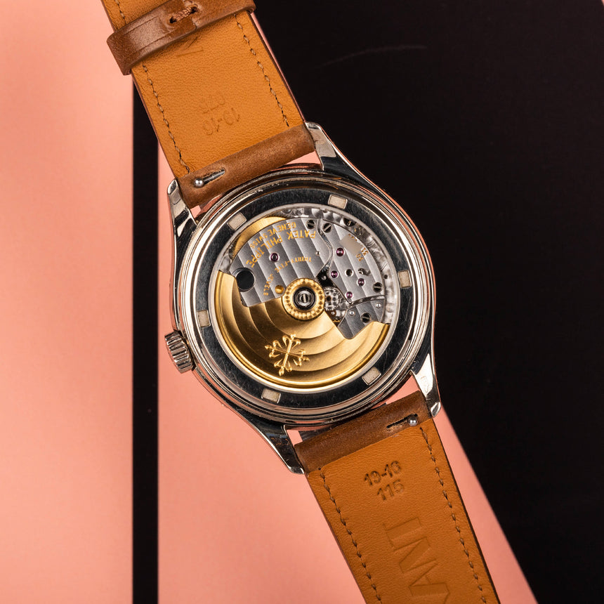 Circa 1997 Patek Philippe Annual calendar ref 5035G salmon-copper dial : Boxes and Extract from the archive