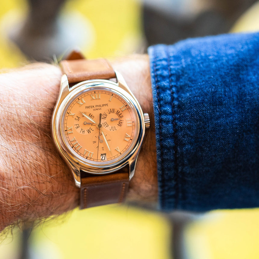 Circa 1997 Patek Philippe Annual calendar ref 5035G salmon-copper