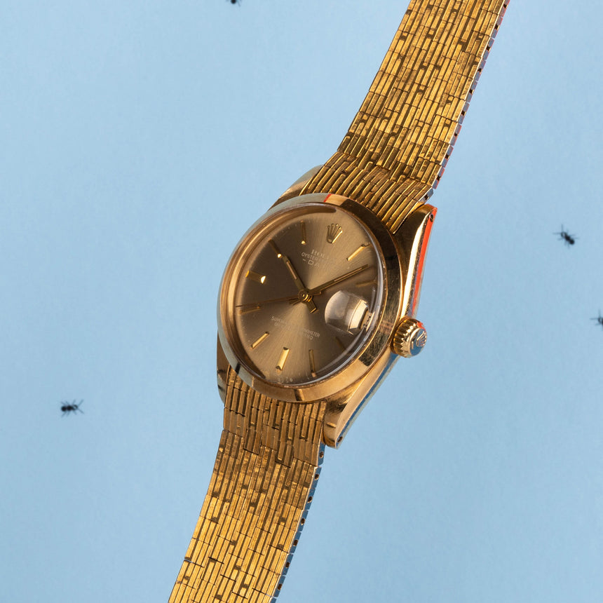 1972 (circa) Rolex yellow gold Date ref 6824, on a fantastic Fiorentine bracelet