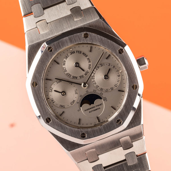 1990 IMPORTANT Audemars Piguet Royal Oak steel perpetual calendar