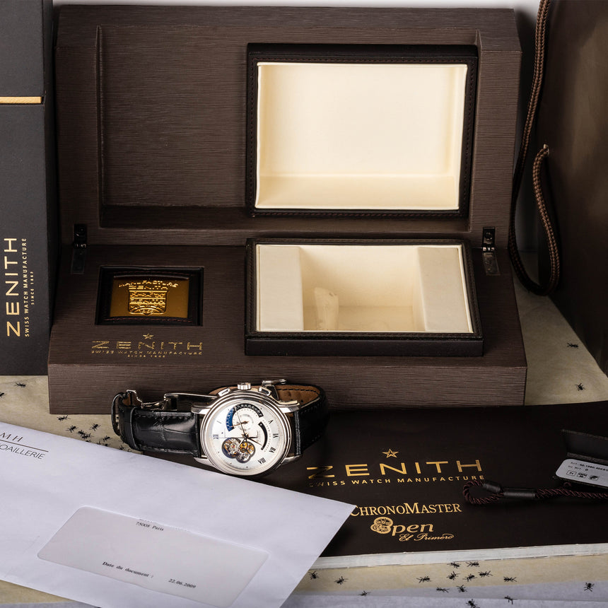 2009 Zenith Chronomaster platinum limited edition 50 pieces ref 40.1260.4023 : Boxes and documents